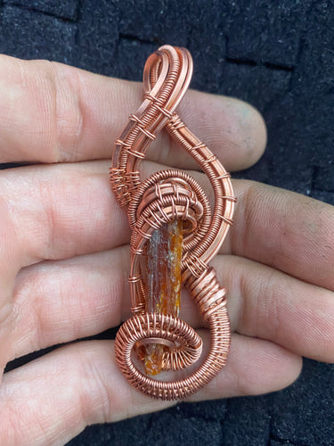 Orange kyanite pendant